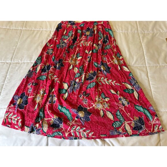 VTG Y2k Jaclyn Smith Cottagcore Floral Midi Maxi Rayon Skirt Sz Med Boho Hippie - Picture 1 of 15